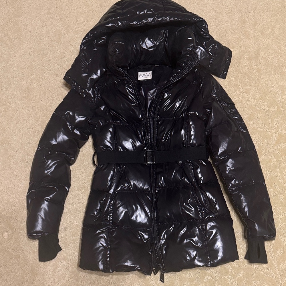 SAM. Girls Shiny Black Puffer Coat